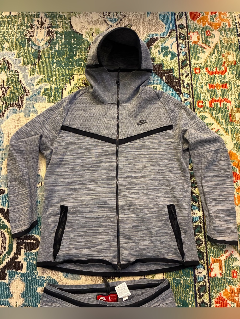 Nike Tech Knit Gray Hooded Zip-Up Jacket